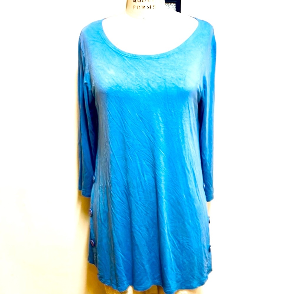 Blue Cotton Lycra Stretch Dress